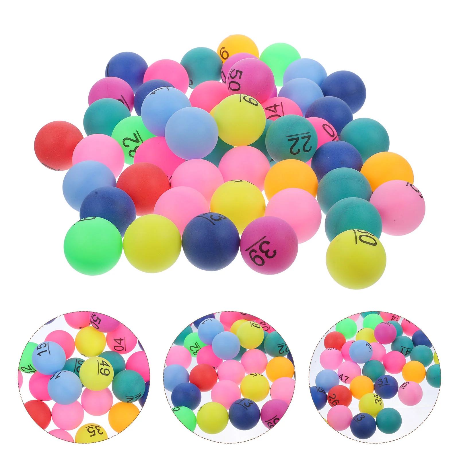 

50 шт. лотерейные шары для бинго, настольные теннисные мячи, игровые мячи с принтом для лотерейной игры, ранние сувениры, искусственные реквизиты для игр