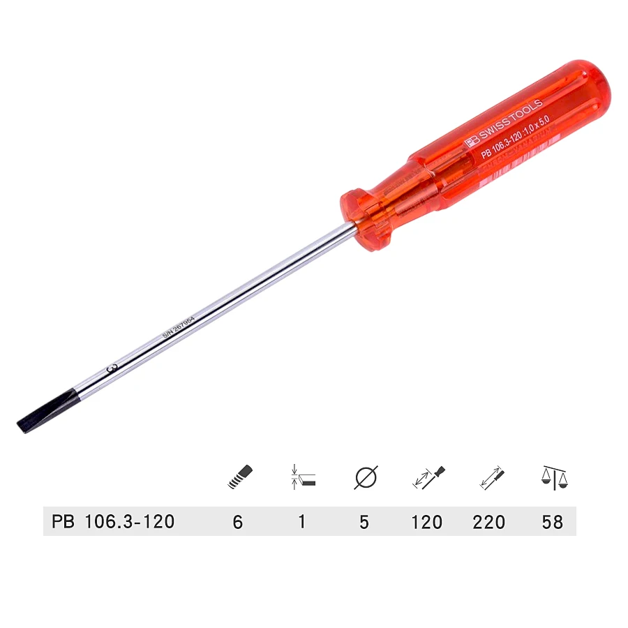 

Шлицевые отвертки Kooliwei PB 106.3-120 5x120 мм