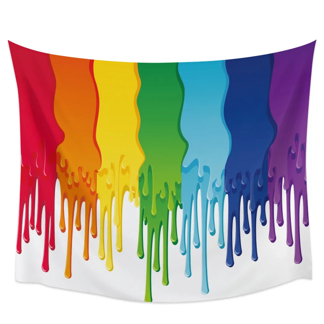 

Paint Flowing Colorful Paint Blackout Curtains Table Runner Bathroom Set Blanket Tapestry