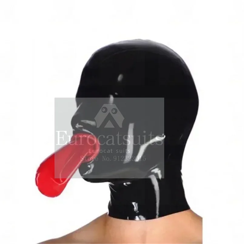 Латексная маска с прозрачным лицевым покрытием резиновый головной убор капюшон