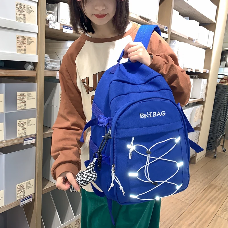 Многофункциональные светоотражающие полосы, женские рюкзаки, рюкзак для ноутбука для девочек-подростков, школьные сумки в Корей�