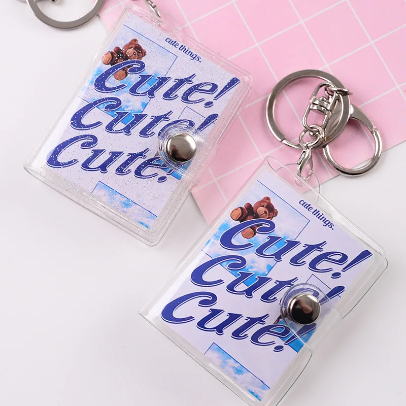 

2 Inches Cute Mini Photo Album Card Holder Receipt Storage Retro PVC Portable Photo Holders Business Card Bag Photocard Holder
