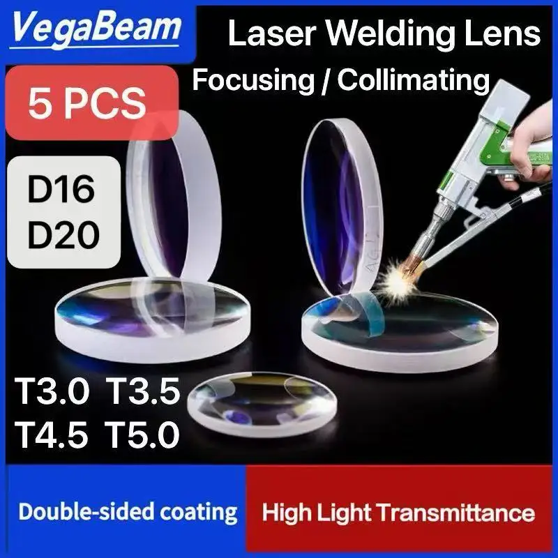 

5 шт. линз для лазерной сварки VegaBeam D20x4.5 F150 F200 F600 T3.0 T3.5 T4.5 T5.0
