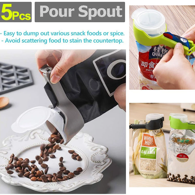 

Snack Sealing Clip Fresh Keeping Coffee Beans Sealer Clamp Food Saver Travel Kitchen Accessories Seal Dog Food Storage Bag Clip