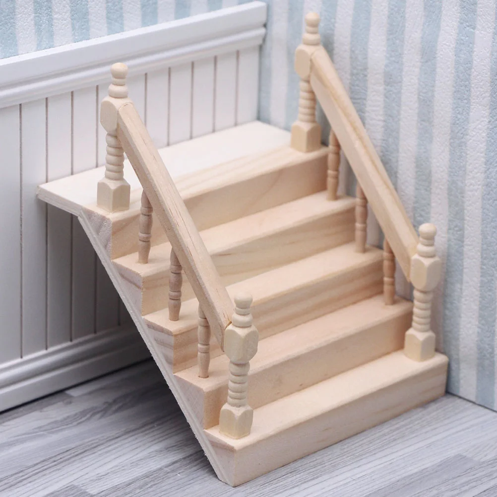 

Desktop Accessories Wooden House Wooden House Mini Staircase Armrests Miniature Stairs Models Ladder Ornament