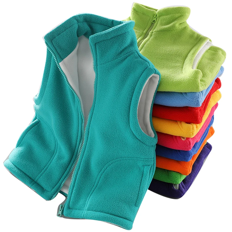 

Новинка 2022, куртка-жилет для подростков, куртка без рукавов, детский жилет для мальчиков и девочек, детский жилет из флиса, теплый осенне-зим...