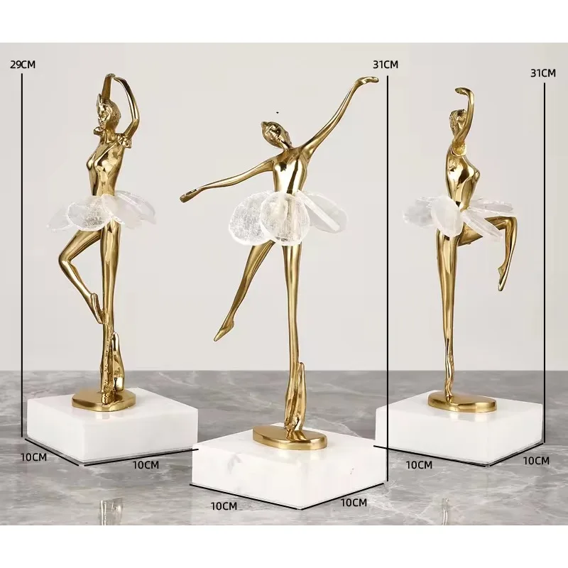 Подарочный сувенир медные балетки для девочек украшение дома с мраморной