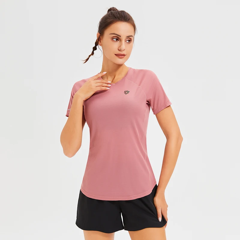 Женская быстросохнущая Спортивная футболка с коротким рукавом футболки для