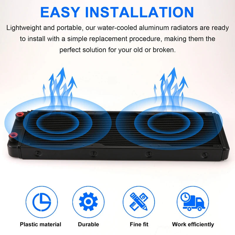 Алюминиевый радиатор водяного охлаждения 18 труб 360 мм для компьютера