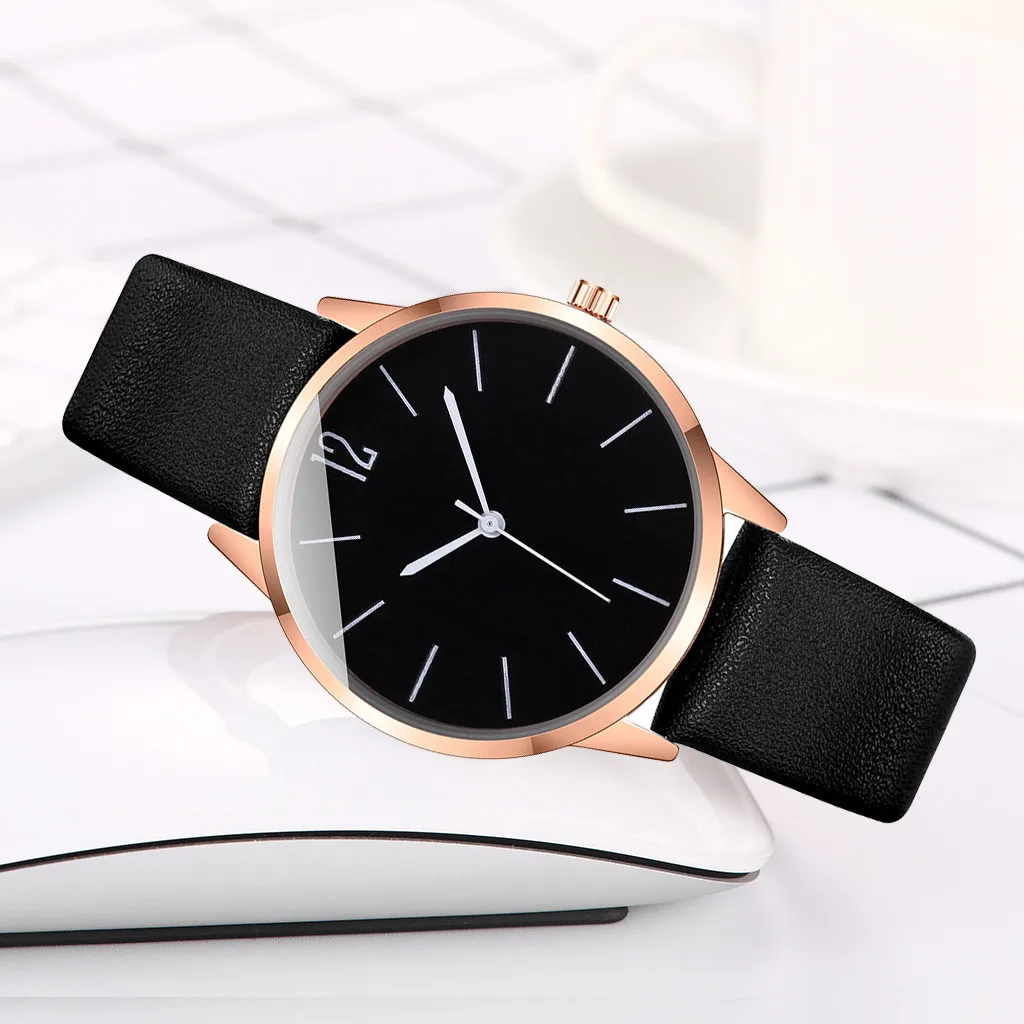 

Женские черные часы, Лидер продаж 2023, Женские повседневные кварцевые часы с кожаным ремешком, аналоговые наручные часы, женские часы