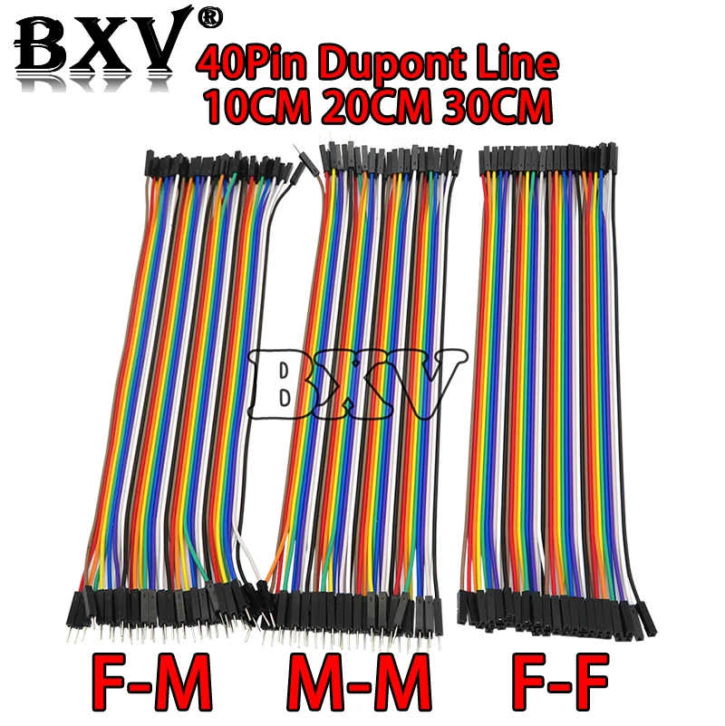 Новый Dupont Line 10 см 20 см 30 см 40Pin штекер-штекер + штекер-гнездо и гнездо-гнездо Кабель Dupont для DIY KIT