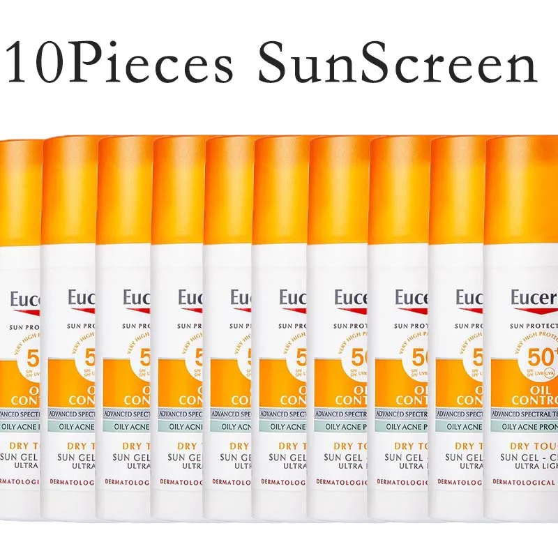 

10PCS Eucerin Sunscreen Oil Control Facial Sunscreen Sensitive Skin UV Protection SPF 50+ Waterproof For Oily Acne Prone