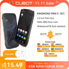 Cubot KingKong MINI 3, 4.5" Mini Smartphone, Helio G85 Octa-Core, 6GB+128GB, Dual SIM,NFC, Waterproof Rugged Phone, 4G Celulares