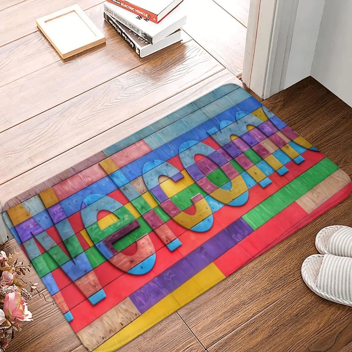 

Welcome Non-slip Doormat Kitchen Mat Colorful Welcome Floor Carpet Welcome Rug Home Decor