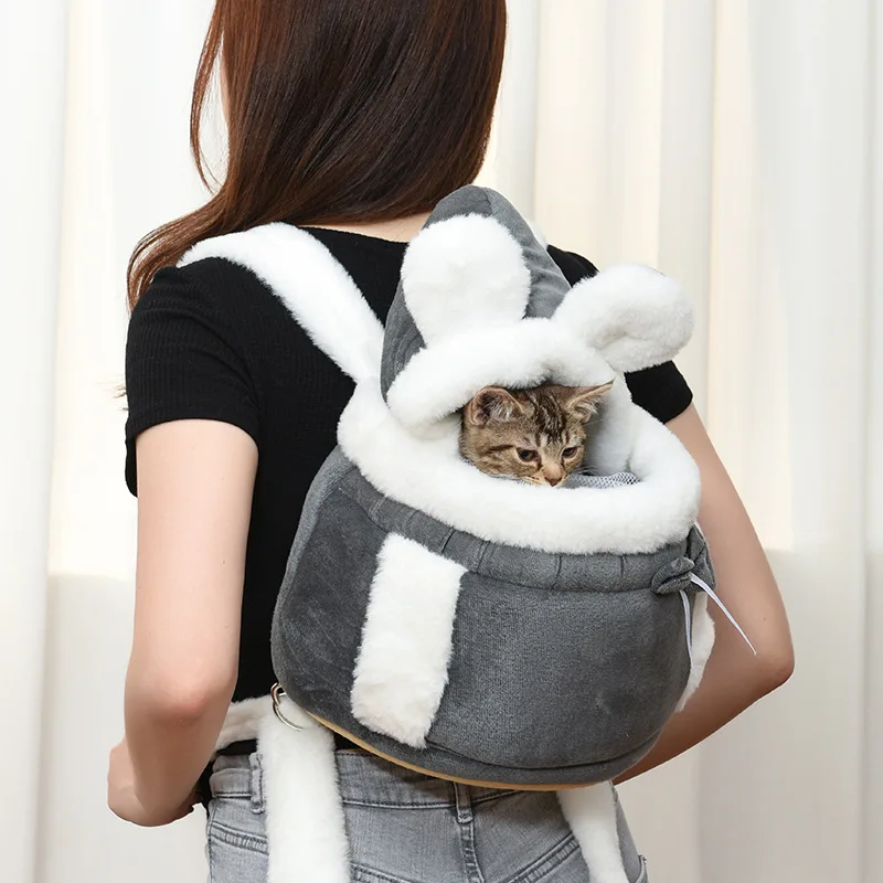 

Pet Carrier Bag Small Cat Dogs Backpack Winter Warm Soft Plush Carring Pets Cage Walking Outdoor Travel Kitten Hanging Chest Bag