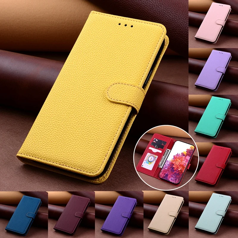 

Solid Color Flip Cover for VIVO Y21 Y21S Y33S Y55 Y72 Y76 Candy Color PU Leather Wallet Case for VIVO Y30 Y31 Y50 Y51 Y81 Y91