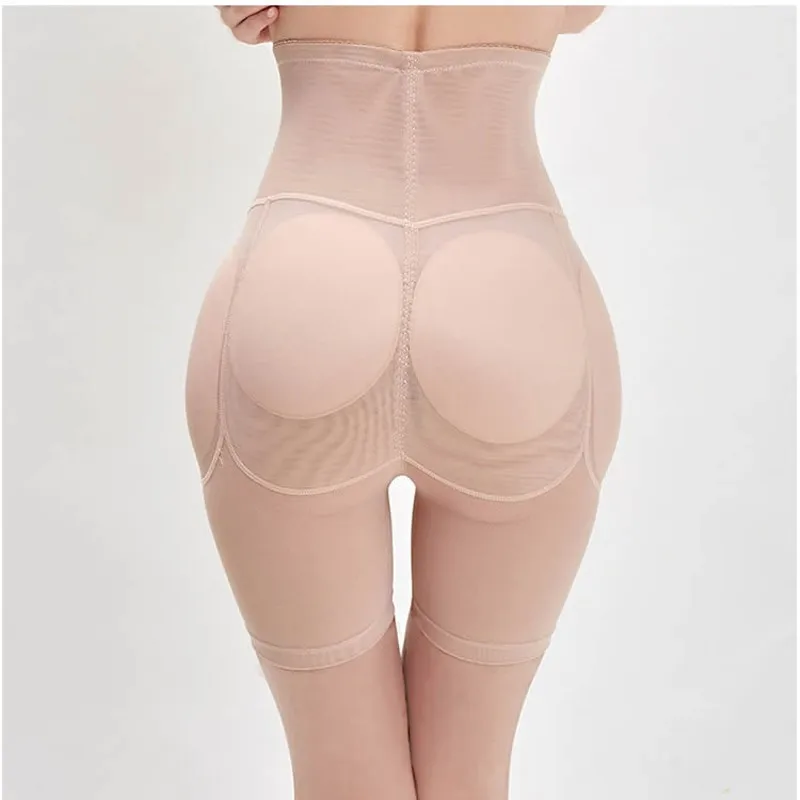 Women Sponge Pad Fake Ass Shaper Panty Crotch Enhancer Butt Lifter Mesh Panties High Waist Shapewear Tummy Control Panty Shorts