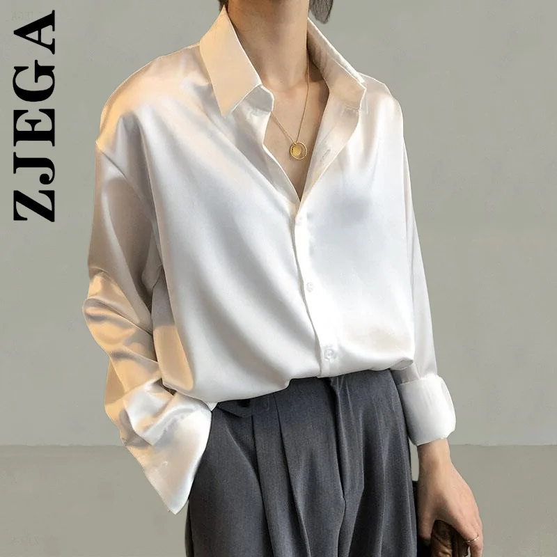 Zjega Women Shirt Korean Style Soft Sexy Party Tops Slim Office Lady Casual Tops Women Loose Shirts Retro Lady Tops Female