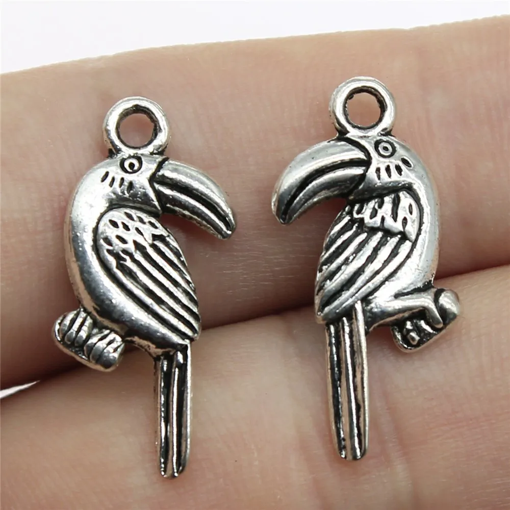 

10 шт., кулоны в виде птиц, 25 х13 мм