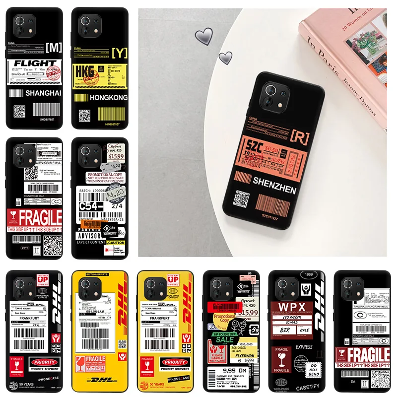 Чехол для телефона Xiaomi mi 11 Lite 11T 10T 11X 11i Note 10 Pro 5G 9 SE Экспресс-этикетка Dhl Роскошный