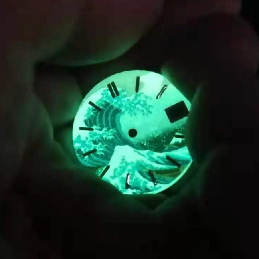 28.5mm Dial Kanagawa Dial for NH35a Automatic Movement Diving Conversion Watch Single Date Dial Full Luminous