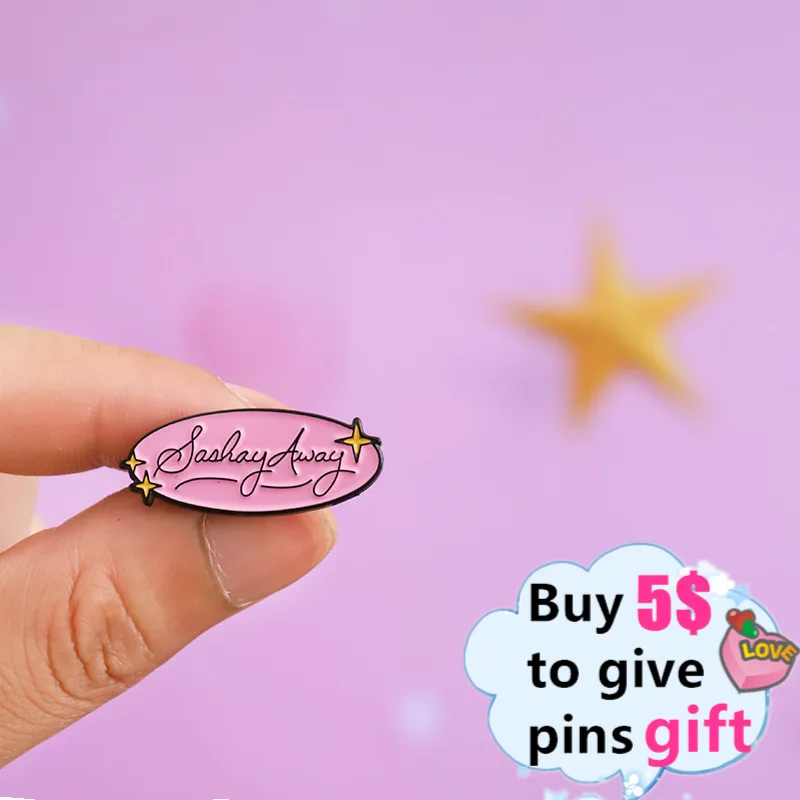 Оптовая продажа эмалированные булавки Sashay булавка для лацкана Rupauls Drag Race розовые