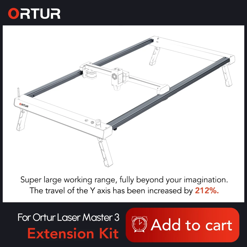 

Ortur Laser Engraving Machine Y-axis Extension Kit Expand 400x850mm Working Area Y axis Expansion Rod for Ortur Laser Master 3