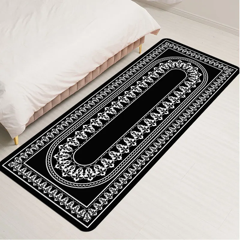 

Bohemia Flannel Runner Rug Persian Kitchen Mats For Floor Anti-slip Washable Retro Long Rug Bedside Mat Hallway Bathroom Mat