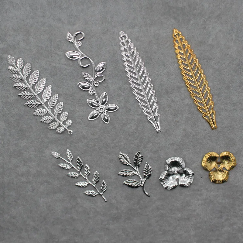 

Gold Flowers Branches Leaves Butterfly Hollow Iron Sheets Material For DIY Halo Crown Handmade Accessories