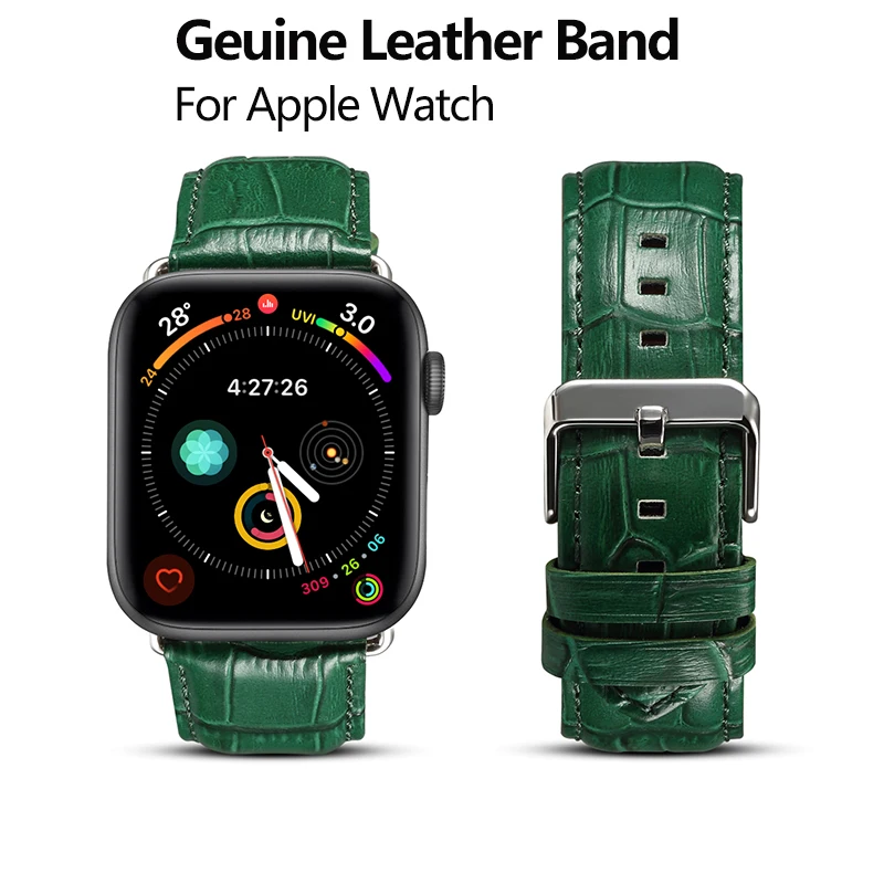 

Genuine Leather Watch Band For Apple Watch 44mm 40mm 42mm 38mm Series 6 5 4 3 2 iwatch Band Quality Real Skin Watch Strap