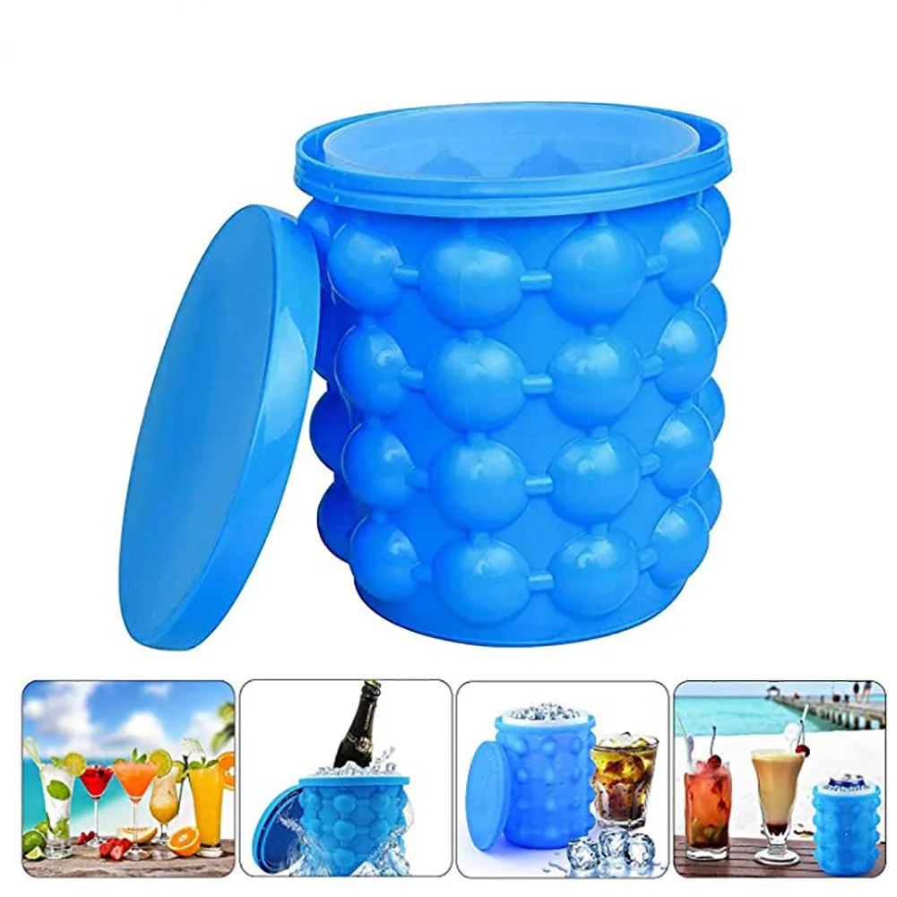 

Silicone Ice Buckets Food Grade Ice Cube Maker Mold Portable Fast Cooling Cup Space Saving Bucket Tray Tool Cooler Bottle