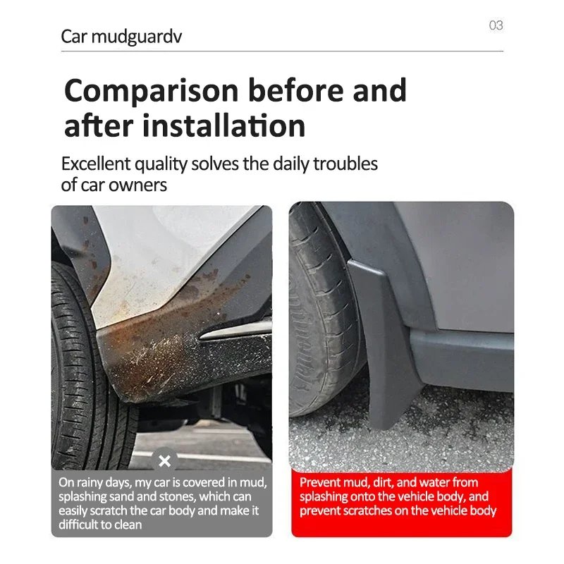 4 шт. автомобильные брызговики для Geely Galaxy Starship 7 EM-i P145 2024 2025 2026 2027 ABS Fender Flare