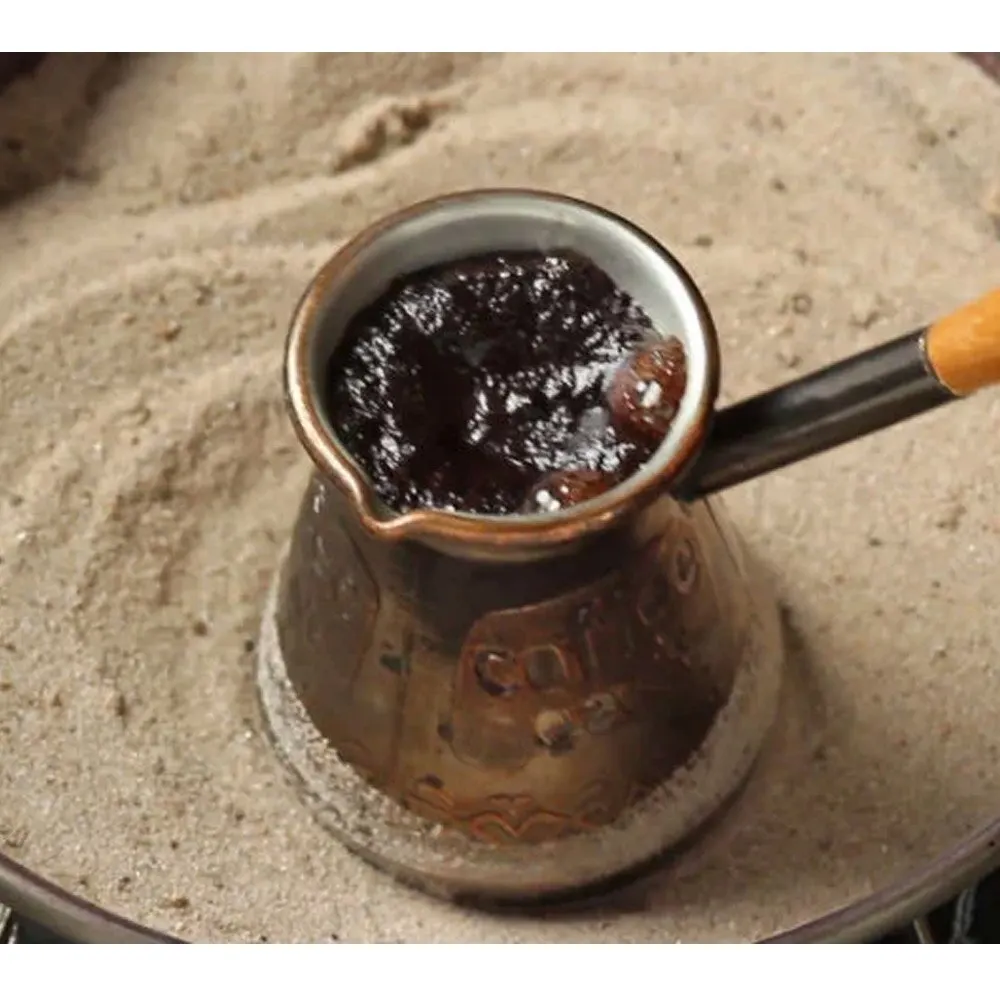 приготовление кофе на песке. кофе для варки в турке. кофе на песке. джезва на песке. варить кофе в турке в песке.