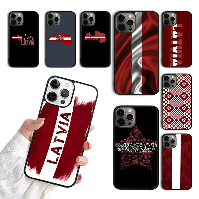 Чехол для телефона с флагом Латвии iPhone 16 15 SE2020 6 7 8 plus 11 12 mini 13 14 pro max