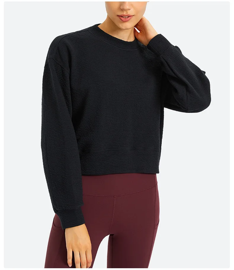 LuluSport Top Women Yoga Gym Shirts Women's Long Sleeve Top T-shirt Crop Sportswear Outdoor Fitness Jogging Leisure Pullover