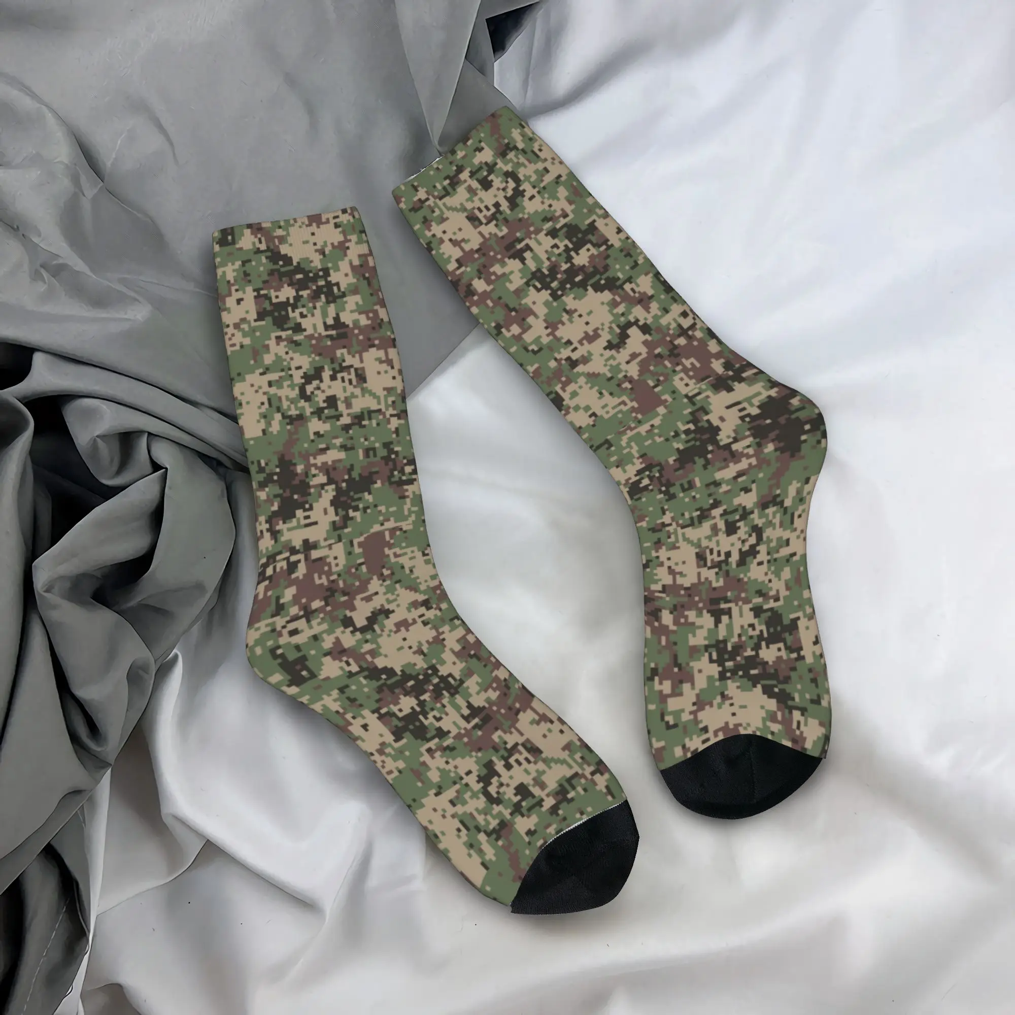 Фото Мужские армейские камуфляжные носки Marpat, милые носки унисекс с 3D-принтом в стиле лесного камуфляжа №4