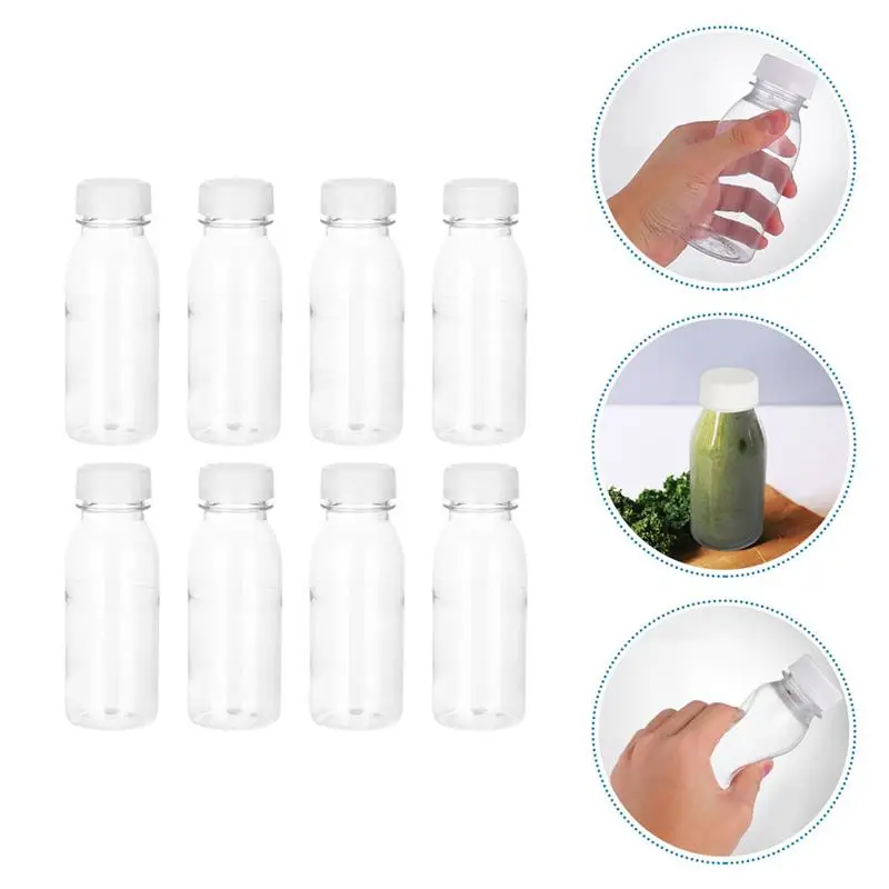 

8pcs Clear Beverage Containers Bottles Kids Lunch Bottle Birthday Party Favor Cold Beverage Jugs Portable Beverage Bottles