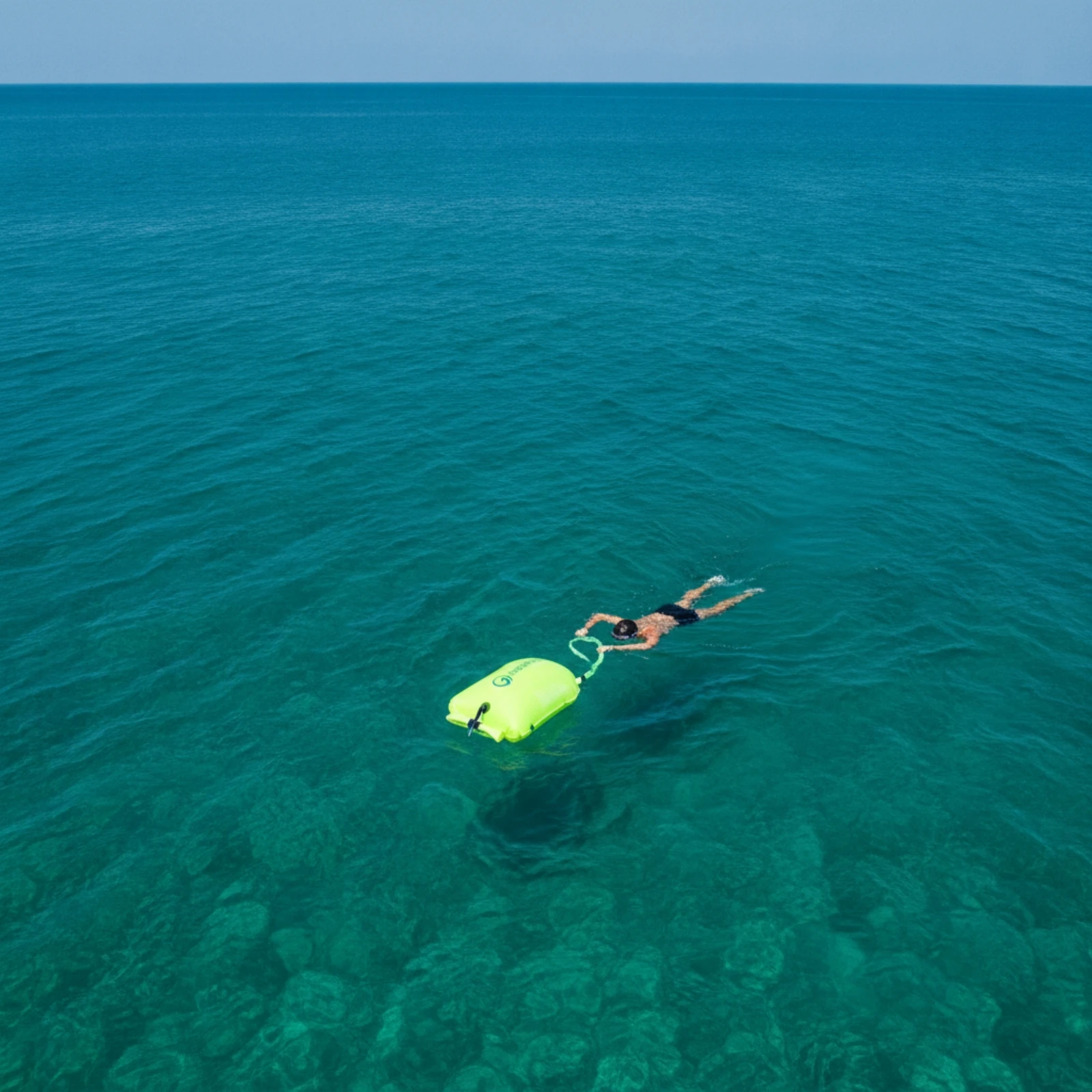 Фото Плавательный буй с поясным ремнем, водонепроницаемый, с отделением для хранения, буксируемый буй-сухой мешок, легкий, для триатлетов. №4