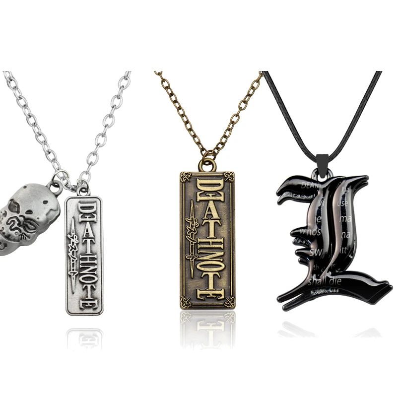 

Ожерелье в стиле панк-аниме «Death Note», металлическая подвеска в виде черепа, аксессуары для мужчин и женщин, колье, Подарочная бижутерия, 50 см