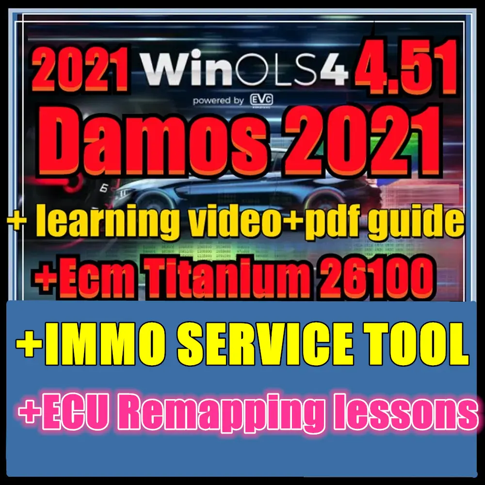

Newest WinOLS 4.51 With Plugins Vmwar +2021 Damos +ECM TITANIUM+ IMMO SERVICE Tool+ ECU Remapping lessons + Video Guide Car