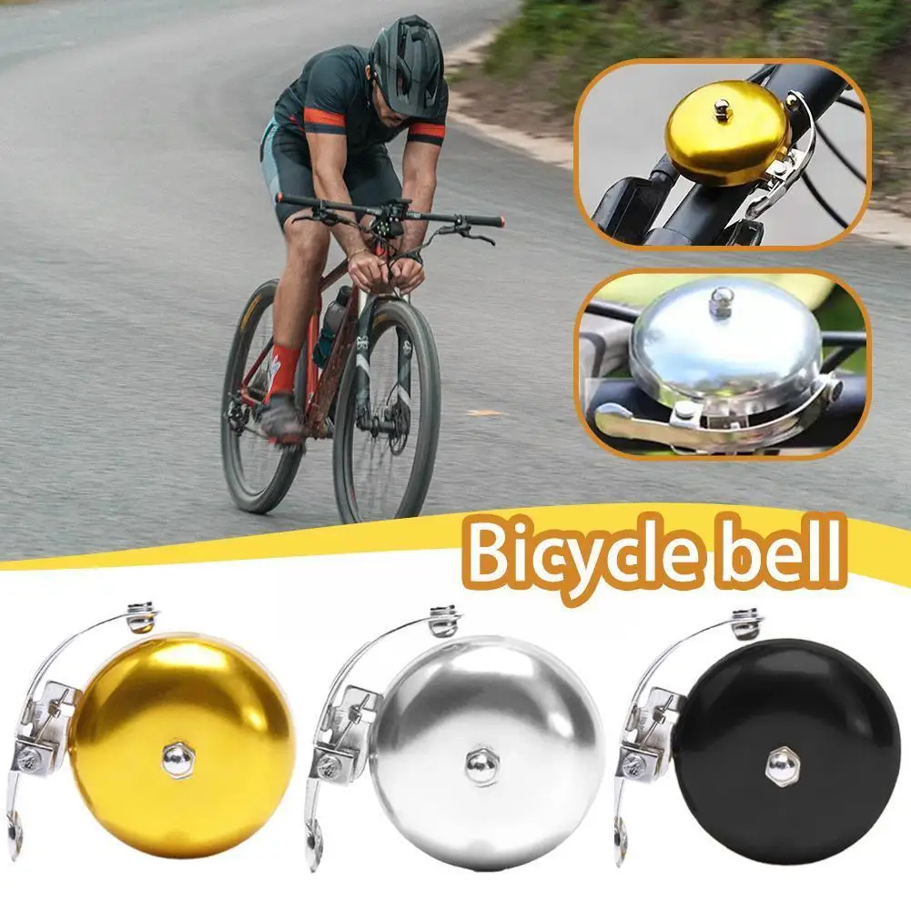 

Колокольчик для велосипеда в стиле ретро Британский из алюминиевого сплава с крышкой серебристо-золотистый цвет крепкий для велосипеда ле...