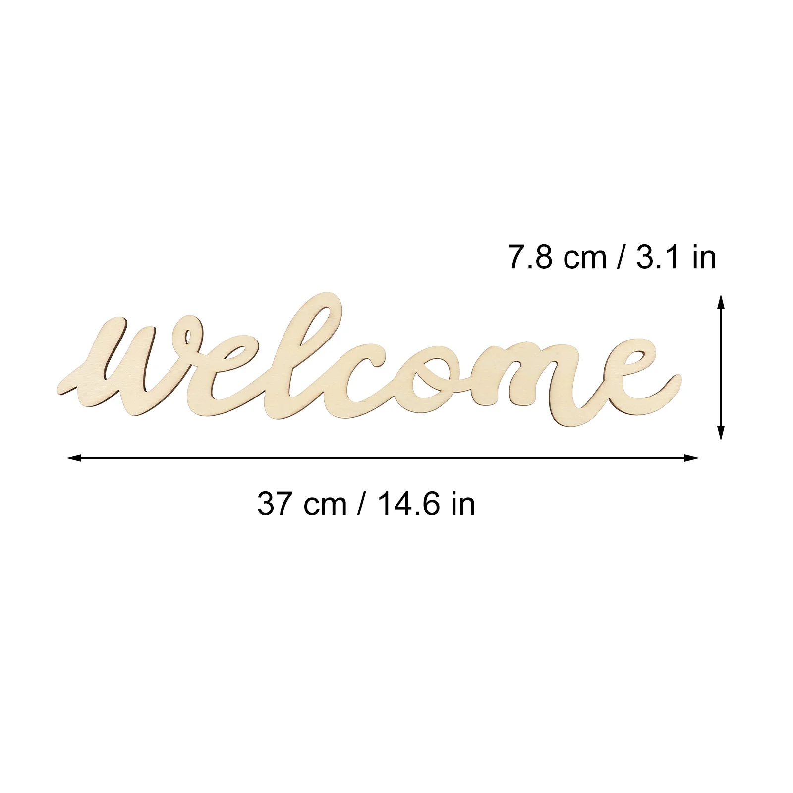 

Welcome Sign Wooden Cutout Wood Door Front Signs Rustic Porch Hanging Plaque Wall Letter Farmhouse Decor Unfinished Word Wreath