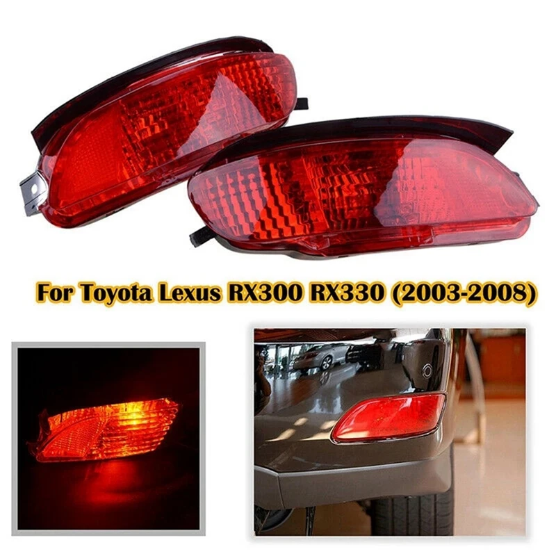

Car Rear Bumper Fog Light Parking Warning Light Reflector Tail Lights for Lexus RX300 RX330 RX350 2003-2008