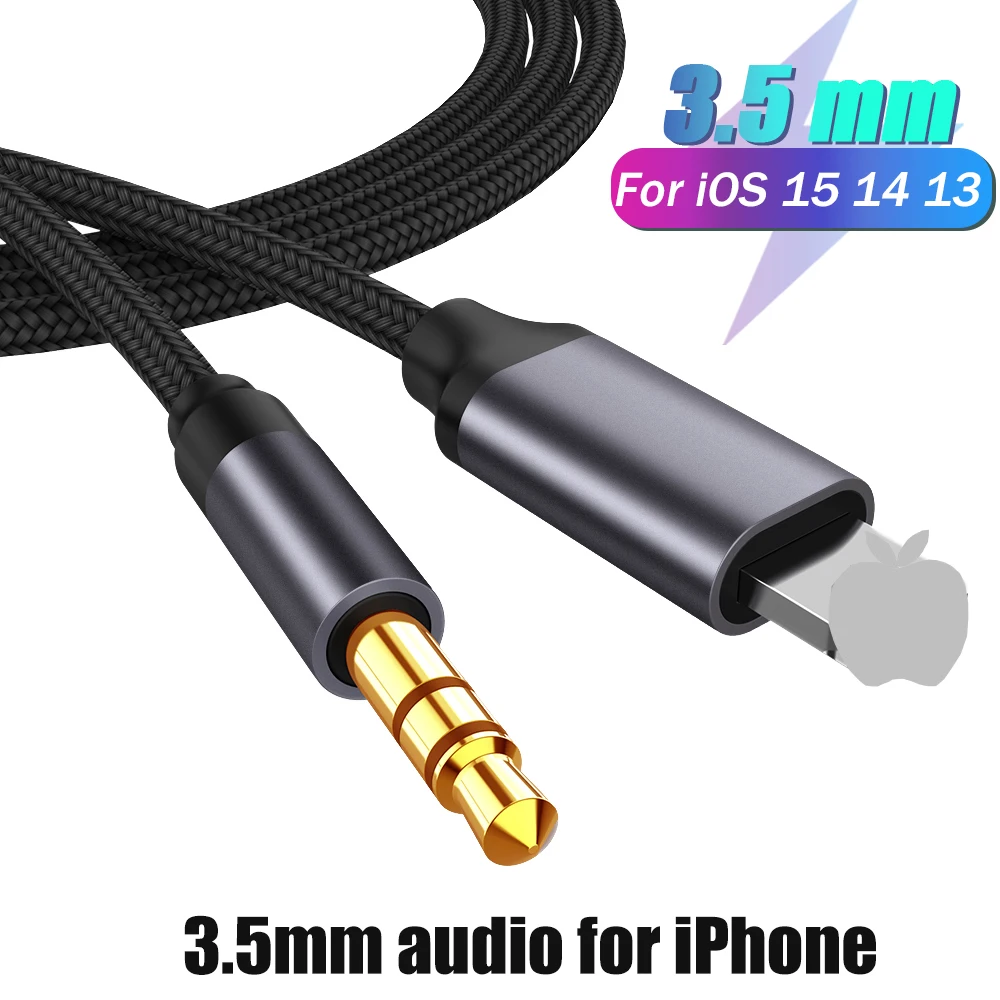 UVOOI 3 5 мм аудио кабель для iPhone 7 8 X XR XS 11 12 13 Pro Max интерфейс разъем Aux наушников