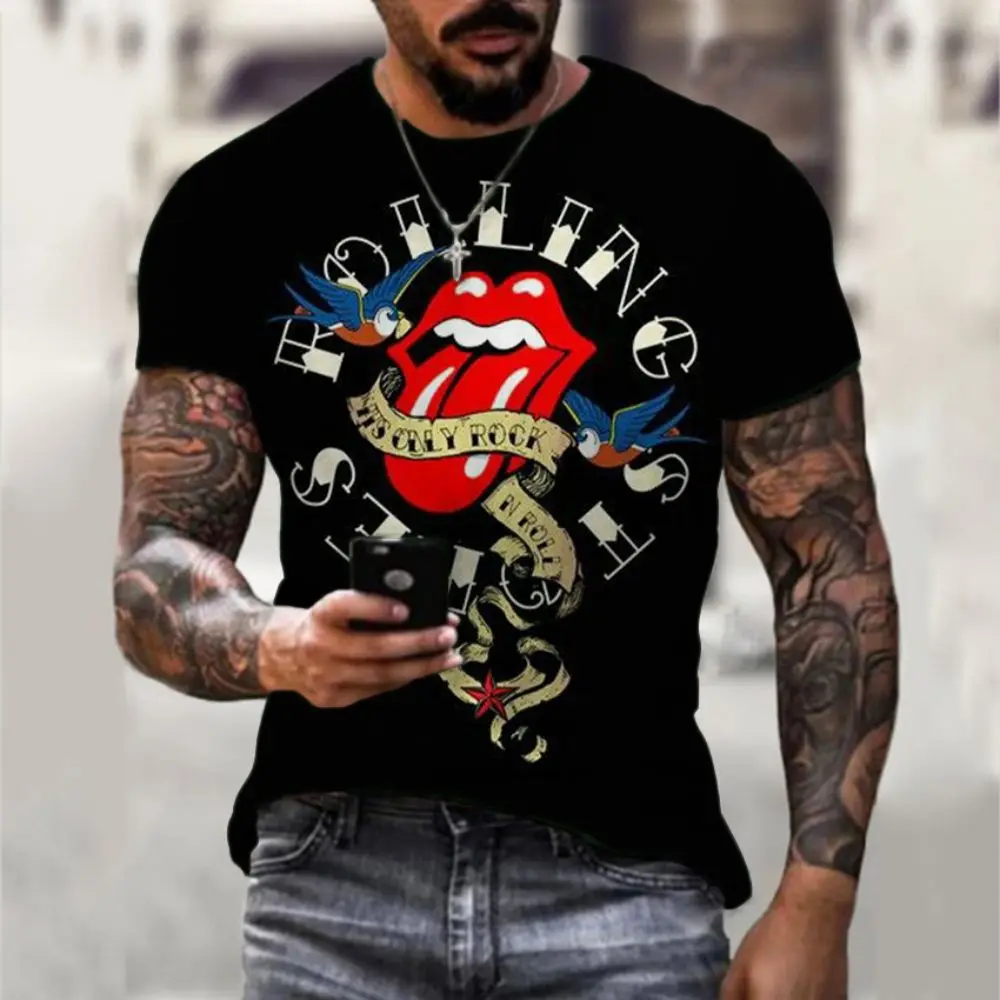 

Gothic Graphic T Shirts Exotic T-shirts The Rolling-Stones Men's Clothes Party Y2k Crew Neck Funko Pop Trend Shirt Hip Hop Tops