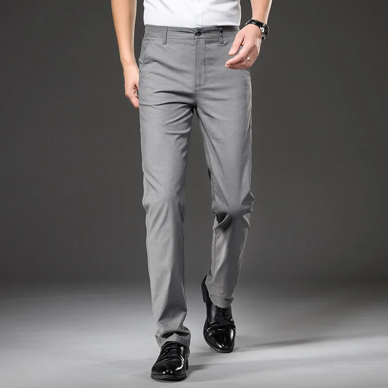 

LICHENGRUI 2023 Spring Summer Linen Fabric Thin Breathable Casual Pants Men Business Fashion Stretch Fit Pants Male Brand Trous