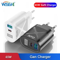 65w gan phone charger pd type c fast charging qc 4 0 3 0 portable usb adapter for iphone 11 12 13 pro max samsung xiaomi apple