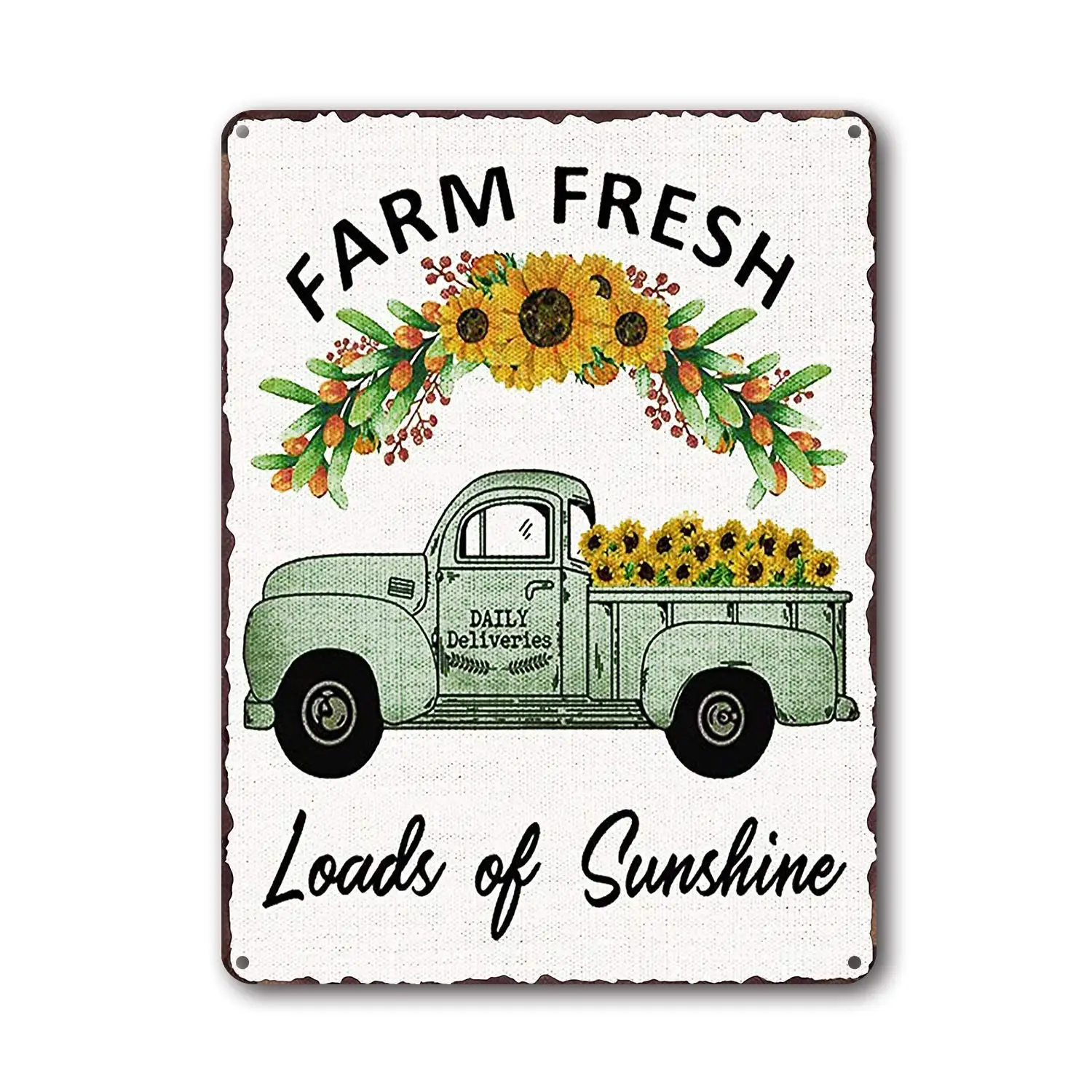 Kalynvi винтажные подсолнухи оловянные знаки Зеленый автомобиль фермерский дом