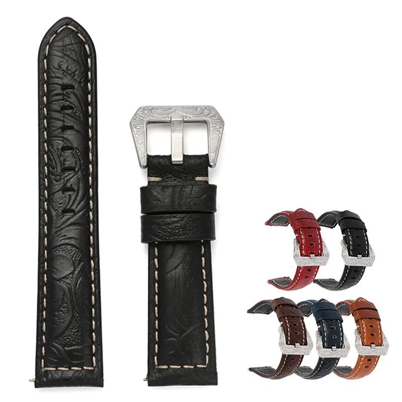 Quick Release Spring Bar Wholesale 10PCS/Lot 20MM 22MM Genuine Cow Leather Watch Bands Watch Straps 5 Colors Available New enlarge