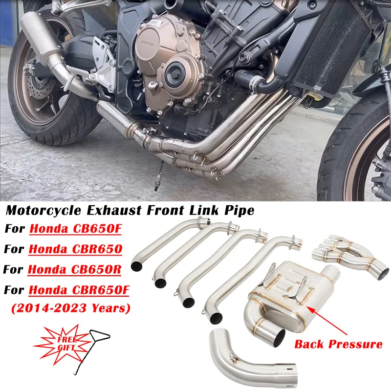 

For Honda CBR650 CB650R CB650F CBR650F CBR 650 2014- 2023 Motorcycle Exhaust Escape System Modified Muffler Front Mid Link Pipe